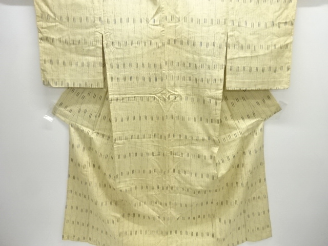 JAPANESE KIMONO / ANTIQUE HITOE KIMONO / SILK / TSUMUGI / WOVEN STRIPE